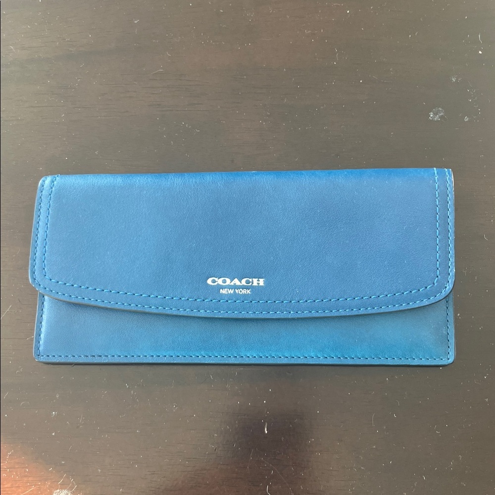 Coach Royal Blue Leather Clutch